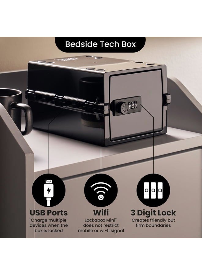 Lockabox Mini™ | Small Lockable Box with Combination Lock (A5-Sized) | Mini Storage Lock Box for Small Medicines, Snacks & Mobile Phones | Discrete & Hygienic (Jet) - Image 5