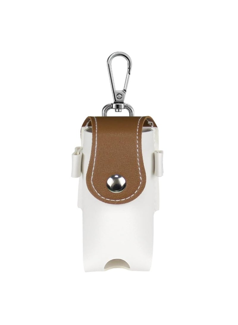 Generic 1 Patchwork Model Ball Box Ball Bag Portable Golf Ball Bag PU Leather Mini Golf Ball Protective Bag (Brown+White) - Image 1