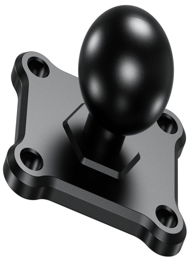 BRCOVAN Aluminum Alloy Mount Base with 4-Hole AMPS Square Plate & 1'' TPU Ball, Compatible with RAM Mounts B Size 1 Inch Ball Double Socket Arm, CNC Machining, iii Grade Hard Anodized Surface - Image 1