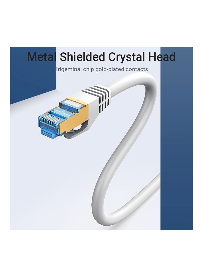 NIBEMINENT Cat 7 RJ45 Network Cable White - Image 2