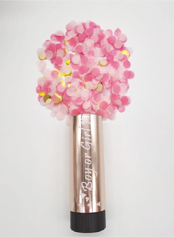ThePartyPopper Rose Gold Gender Reveal Confetti Popper - Girl - Image 1