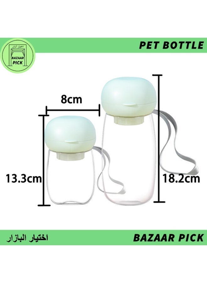 Pet Water Bottle Dog and Cat Hiking Travel Potable Drink Container Light Green 550ml - Image 1