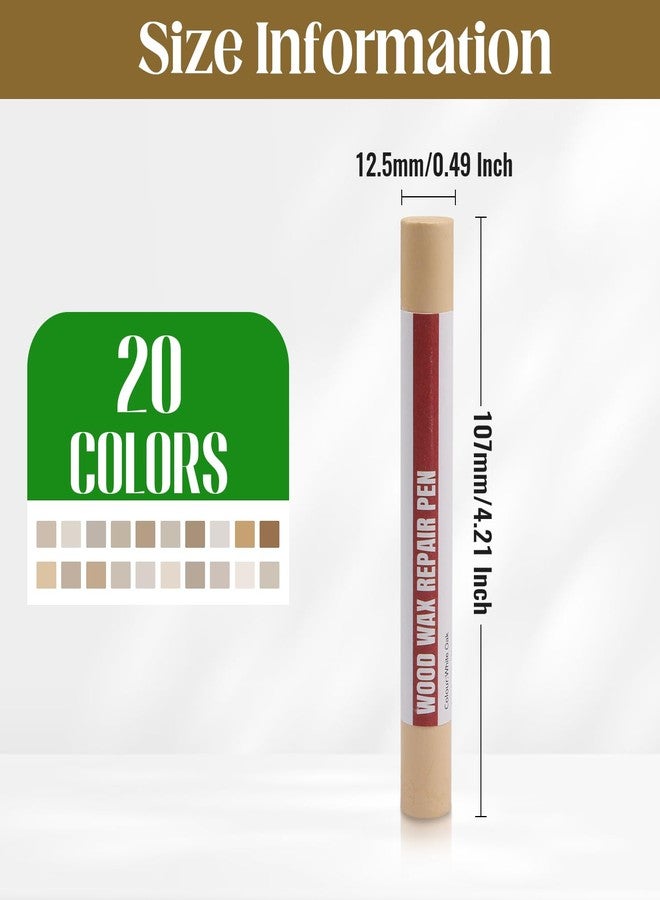 Uxney Wood Filler Sticks,20 Colors Wood Repair Wax Crayons,Wood Furniture Markers Touch up for Repairing Scratches, Dings, Cracks and Holes in Wood Floors, Cabinets, Cut Panels(White Series) - Image 2