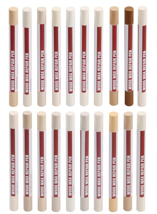 Uxney Wood Filler Sticks,20 Colors Wood Repair Wax Crayons,Wood Furniture Markers Touch up for Repairing Scratches, Dings, Cracks and Holes in Wood Floors, Cabinets, Cut Panels(White Series) - Image 1