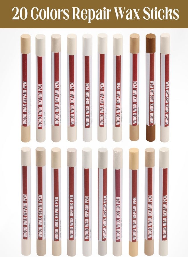 Uxney Wood Filler Sticks,20 Colors Wood Repair Wax Crayons,Wood Furniture Markers Touch up for Repairing Scratches, Dings, Cracks and Holes in Wood Floors, Cabinets, Cut Panels(White Series) - Image 3