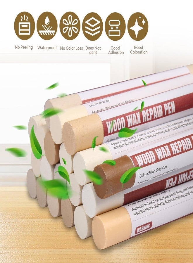 Uxney Wood Filler Sticks,20 Colors Wood Repair Wax Crayons,Wood Furniture Markers Touch up for Repairing Scratches, Dings, Cracks and Holes in Wood Floors, Cabinets, Cut Panels(White Series) - Image 5