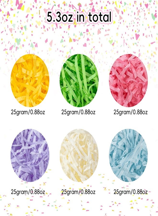 CIPOWM Easter Grass Shredded Paper Filler 6 Colors Paper Shred Crinkle Raffia Paper Filler for Easter Gift Wrapping Boxes Bags Basket Filling Party Supply, 5.3oz - Image 2