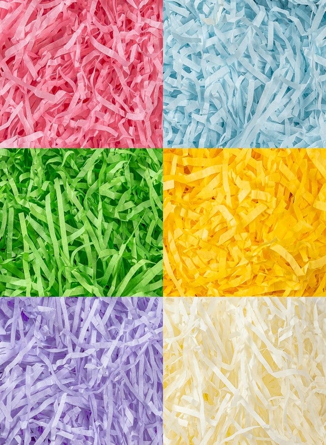 CIPOWM Easter Grass Shredded Paper Filler 6 Colors Paper Shred Crinkle Raffia Paper Filler for Easter Gift Wrapping Boxes Bags Basket Filling Party Supply, 5.3oz - Image 1