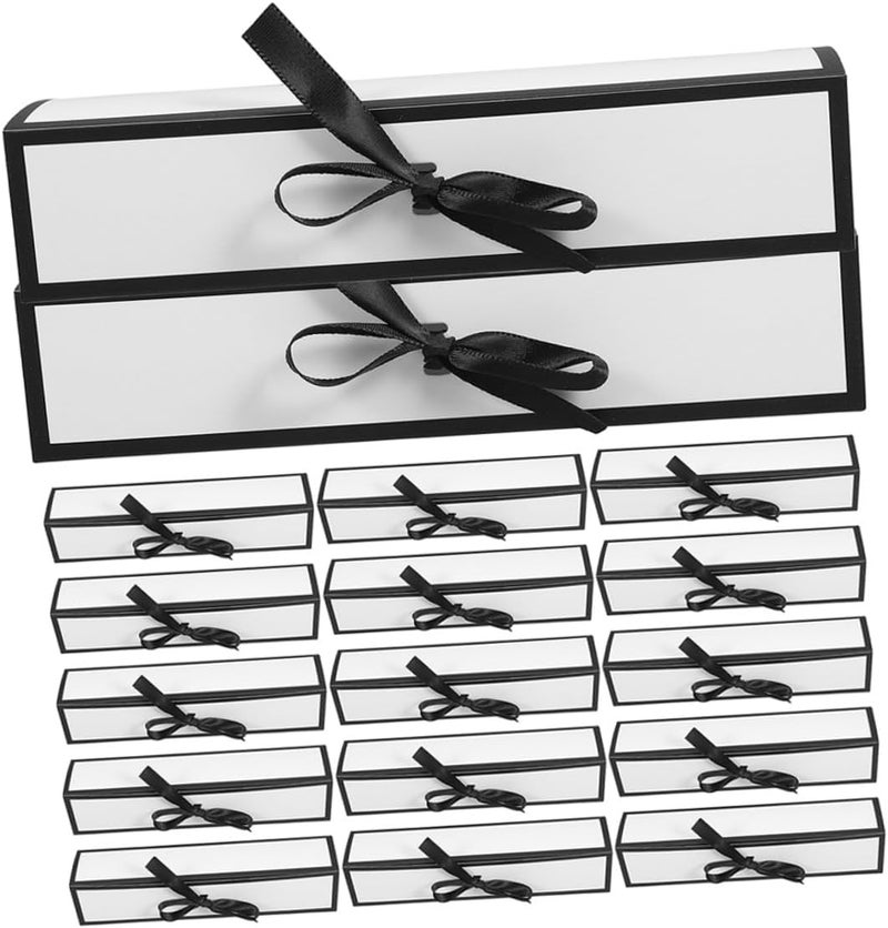 FUOYLOO 20pcs Foldable Paper Chocolate Packing Boxes Small Party Favor Candy Boxes for Birthday Packaging with White and Black Edge - Image 1