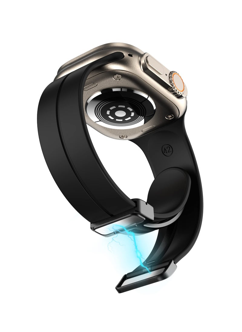 Generic - Magnetic Band for Apple Watch Ultra 49mm 45mm 44mm 42mm, Soft Silicone Sport Strap Men Women Compatible with iWatch Series 8/7/6/5/4/3/2/1/Ultra - Image 1