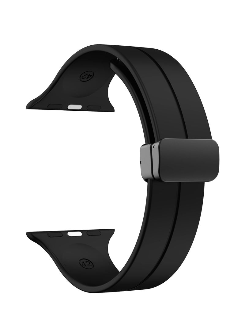 Generic - Magnetic Band for Apple Watch Ultra 49mm 45mm 44mm 42mm, Soft Silicone Sport Strap Men Women Compatible with iWatch Series 8/7/6/5/4/3/2/1/Ultra - Image 1