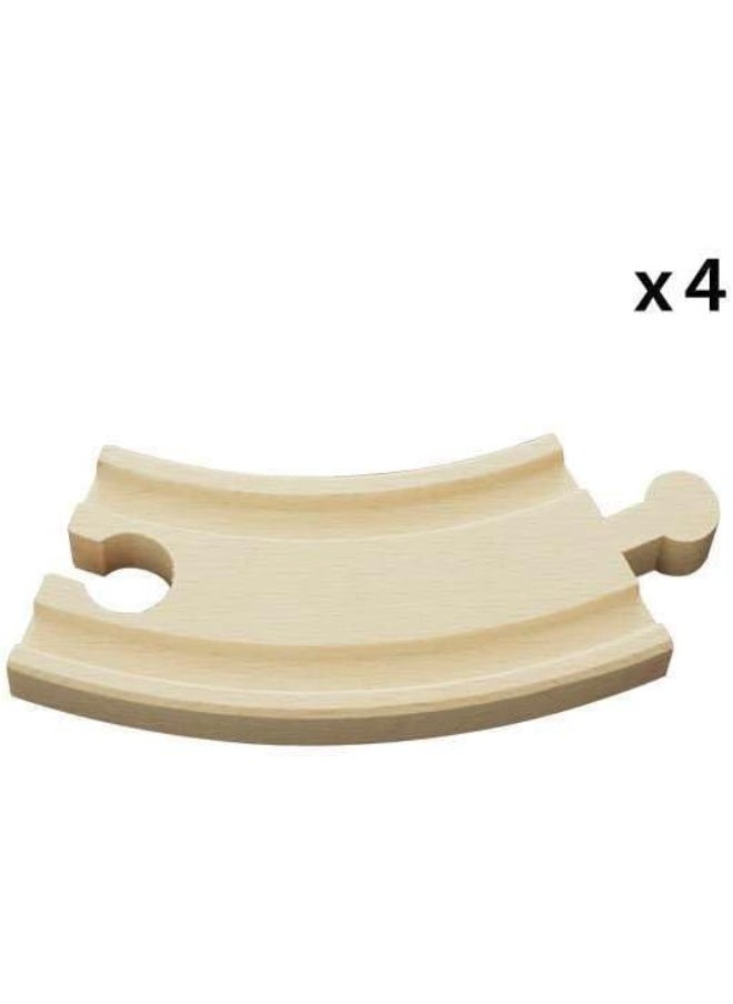 Brio BRIO World 33337 - Premium 4-Piece Short Curved Tracks - Wooden Train Toy Set for Kids & Toddlers | Age 3+ | Versatile & Compatible | FSC-Certified Sustainable Wood | Child ASIN B08J88V5QW  - Image 2