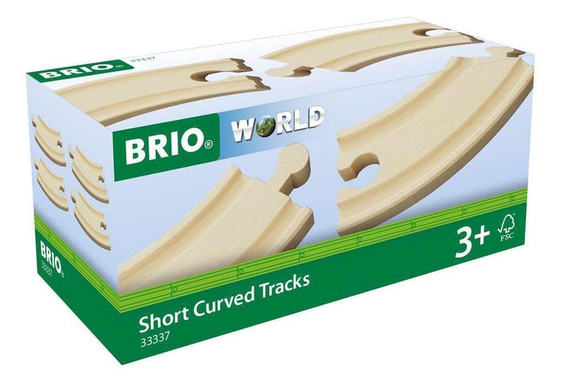BRIO World 33337 - Premium 4-Piece Short Curved Tracks - Wooden Train Toy Set for Kids & Toddlers | Age 3+ | Versatile & Compatible | FSC-Certified Sustainable Wood | Child ASIN B08J88V5QW - Image 1