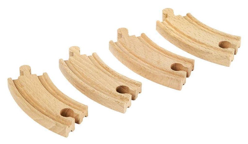 BRIO World 33337 - Premium 4-Piece Short Curved Tracks - Wooden Train Toy Set for Kids & Toddlers | Age 3+ | Versatile & Compatible | FSC-Certified Sustainable Wood | Child ASIN B08J88V5QW - Image 2