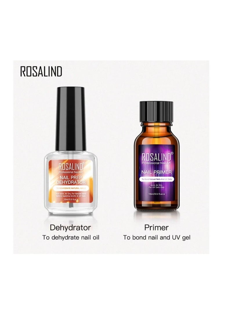 Rosalind ROSALIND Nail Primer And Nail Prep Dehydrator Set 15ML  - Image 1