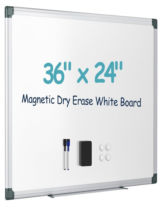 Paporia 36"x24" White Board for Wall, Aluminum Frame Dry Erase Board, Hanging Magnetic Whiteboard with 1 Eraser & 2 Markers & 4 Magnets for Home, School, Office, Dorm Room, Classroom - Image 1