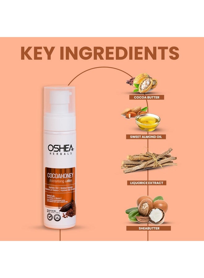 أوشيا لوشن مرطب بخلاصة الكاكاو والعسل من هيربالز للبشرة العادية إلى الجافة | يحسن صلابة البشرة مع الاحتفاظ بالرطوبة وترطيب البشرة | غني بزبدة الكاكاو وفيتامين E 120 مل (عبوة من قطعتين) - Image 2