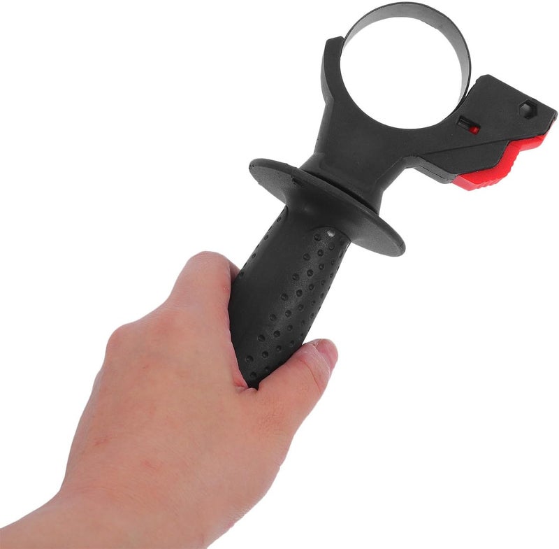 Uonlytech Adjustable Electric Hammer Handle Grip Tool for Impact Drill and Electric Hammer, Black Plastic Material with Comfortable Grip and Easy Installation, Inner Diameter 46-52mm, Modern - Image 4