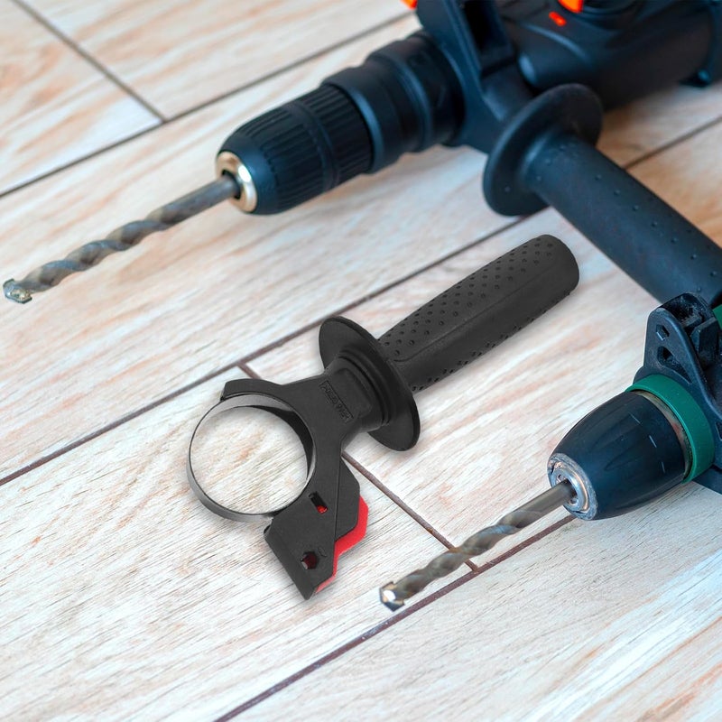 Uonlytech Adjustable Electric Hammer Handle Grip Tool for Impact Drill and Electric Hammer, Black Plastic Material with Comfortable Grip and Easy Installation, Inner Diameter 46-52mm, Modern - Image 5