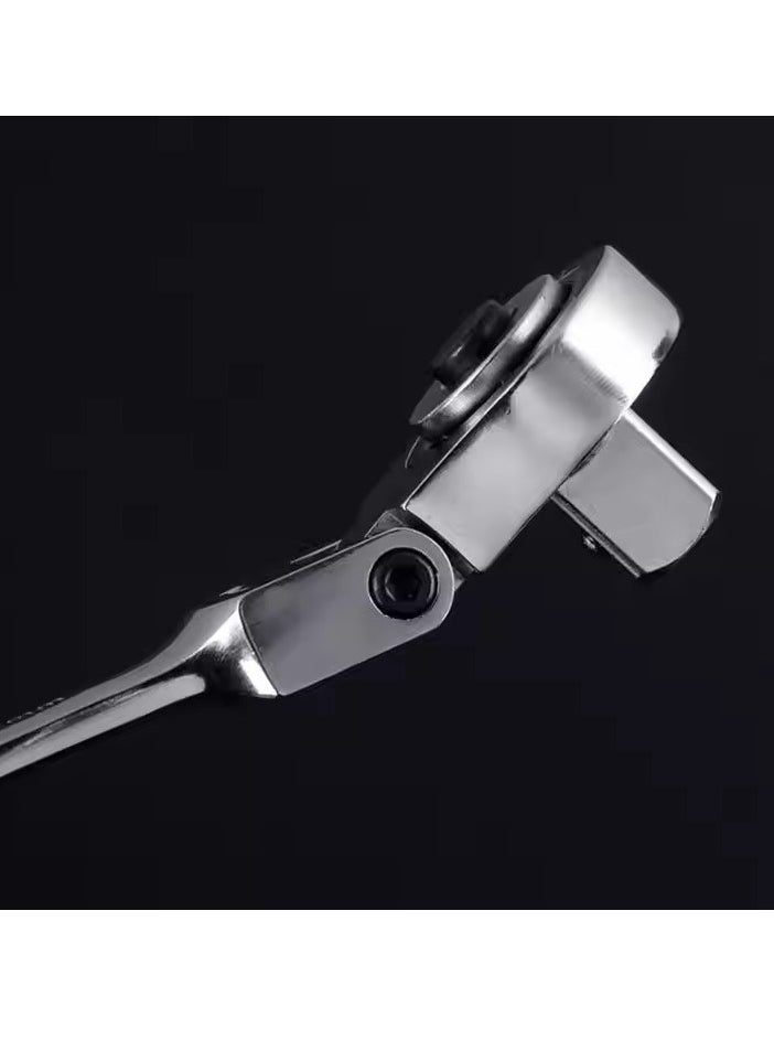 Generic - A set of 15 socket ratchet 40CRV chrome vanadium steel torque wrench extension drill bit auto repair tool kit, multi-function repair hand tool kit, double gauge socket ratchet wrench tool box, auto repair auto maintenance tool set - Image 1