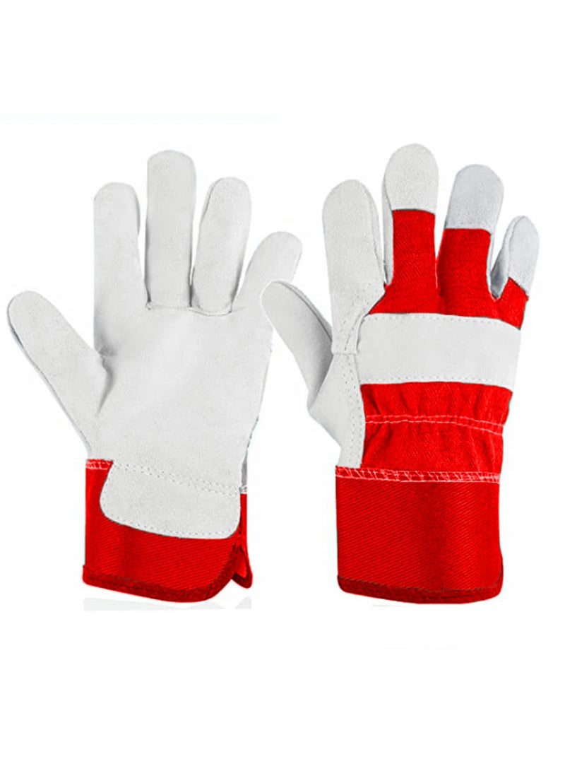 Excefore قفازات حديقة قوية التحمل، قفازات حديقة مضادة للشوك جلدية، قفازات عمل قوية لأدوات الحديقة، مقصات تقليم، بناء الطوب، للنساء والرجال (مقاس واحد، أخضر، 1 زوج) - Image 1