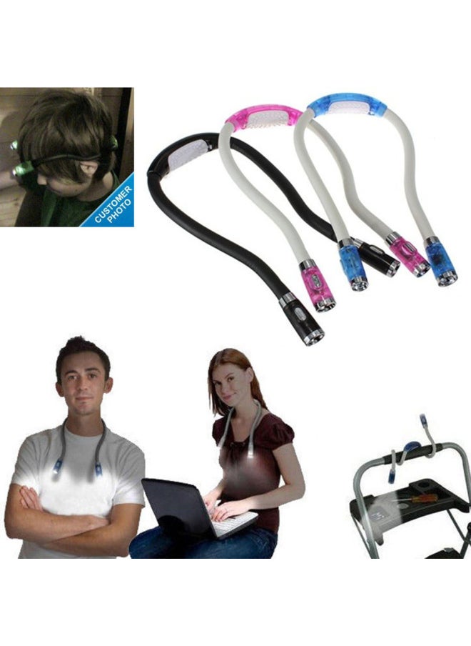 Generic Portable Led Reading Light Sweater Knitting Hanging Light Caving Lighting Book Neck-Color:Black Black Tube (card)  - Image 1