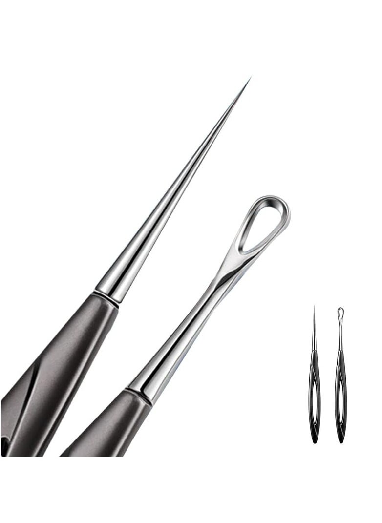 SYOSI Blackhead Remover Tool, 2 Pcs Pimple Popper Tool and Blemish Remover Extraction Tools for Estheticians Professional Pore Extractor Tools for Nose & Face Whitehead Popping, Blemish  - Image 2