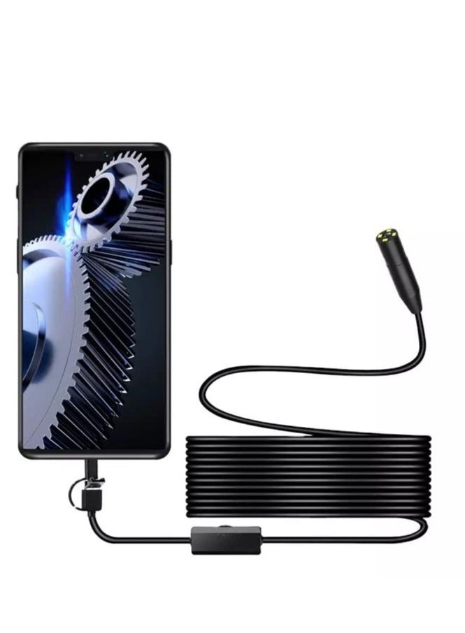 ELTRAZONE Waterproof Micro USB Endoscope Inspection Camera With Built In LED Light Black - Image 1