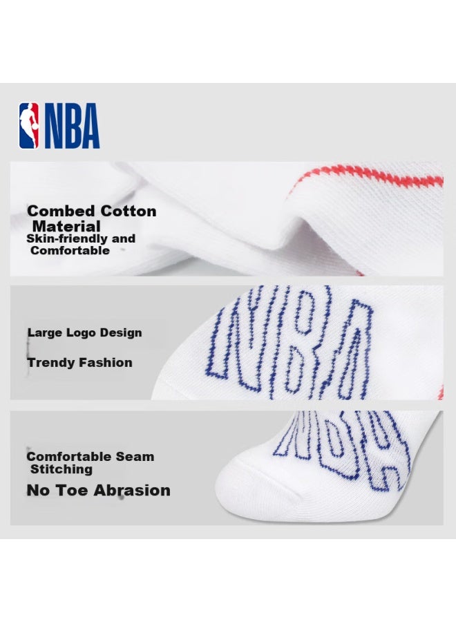 Nba Summer Socks For Men, Shallow Mouth, Non-slip Heel, Casual Sports Seamless Basketball Running Short Socks, 6 Pairs - Image 4