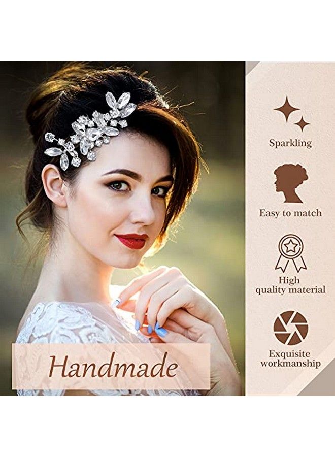 Mtlee 3 Pieces Crystal Bride Wedding Hair Comb Silver Bridal Hair Pieces Rhinestone Hair Side Comb Pin Hair Accessories For Women And Girls - Image 5