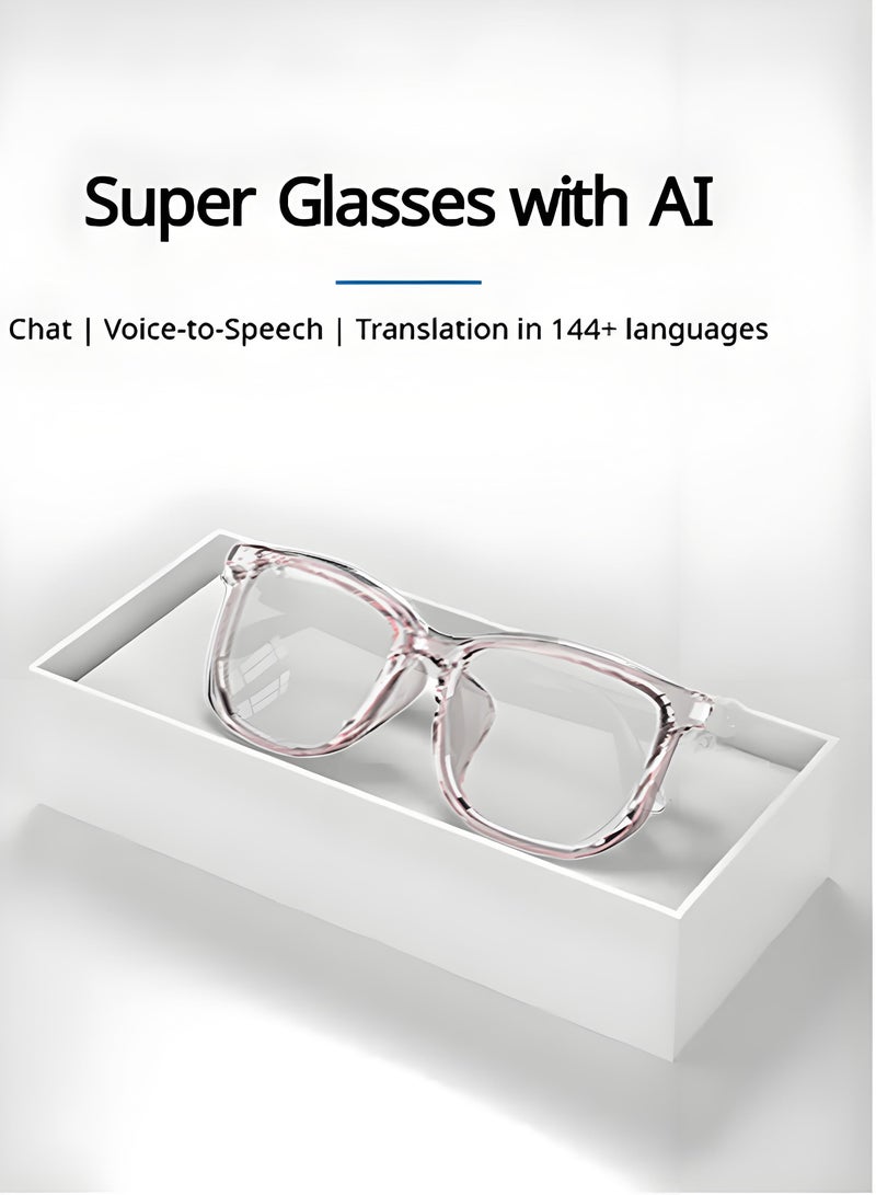 هيونداي نظارات هيونداي الذكية بتقنية البلوتوث - نظارات شمسية م polarized مع حماية من الأشعة فوق البنفسجية للرياضات الخارجية، نظارات ترجمة ذكية مزودة بسماعات ومكبر صوت، تحكم صوتي، ترجمة إلى 144 لغة، دردشة ذكية، موسيقى، مساعد ذكي، وغيرها - اللون الأبيض - Image 2