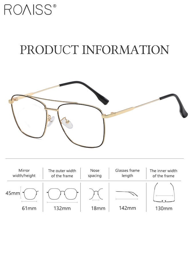 roaiss Blue Light Blocking Glasses Blue Light Filter Computer Reading Gaming TV Phones Oversized Eyeglasses Fashion Anti Eyestrain Headache Eyewear for Women Men Black Gold  - Image 4