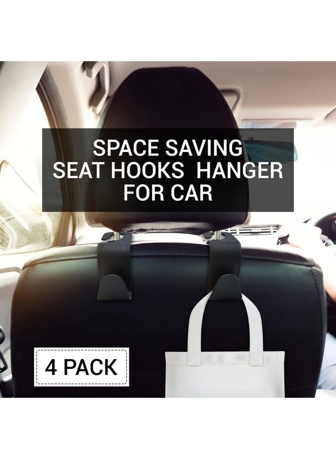 Beauenty 4 Pcs Car Seat Headrest Hook, 4 Pack Universal Auto Seat Hooks Hanger for Purses and Bags for Car Space Saving Backseat Hooks Handbag Clothes Coats Grocery Bags Organizer for Vehicle - Image 4