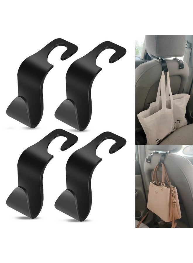 Beauenty 4 Pcs Car Seat Headrest Hook, 4 Pack Universal Auto Seat Hooks Hanger for Purses and Bags for Car Space Saving Backseat Hooks Handbag Clothes Coats Grocery Bags Organizer for Vehicle - Image 1