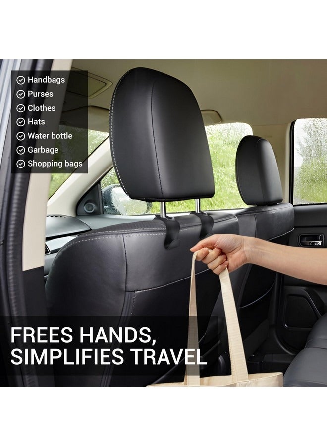 Beauenty 4 Pcs Car Seat Headrest Hook, 4 Pack Universal Auto Seat Hooks Hanger for Purses and Bags for Car Space Saving Backseat Hooks Handbag Clothes Coats Grocery Bags Organizer for Vehicle - Image 2