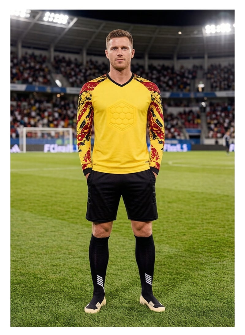 Aikanbo 3-Piece Soccer Goalkeeper Kit，Including a Padded Long-Sleeve Jersey，Padded Shorts，And Non-Slip Soccer Socks，Breathable Goalkeeper Gear Suitable For Both Training And Matches - Image 2