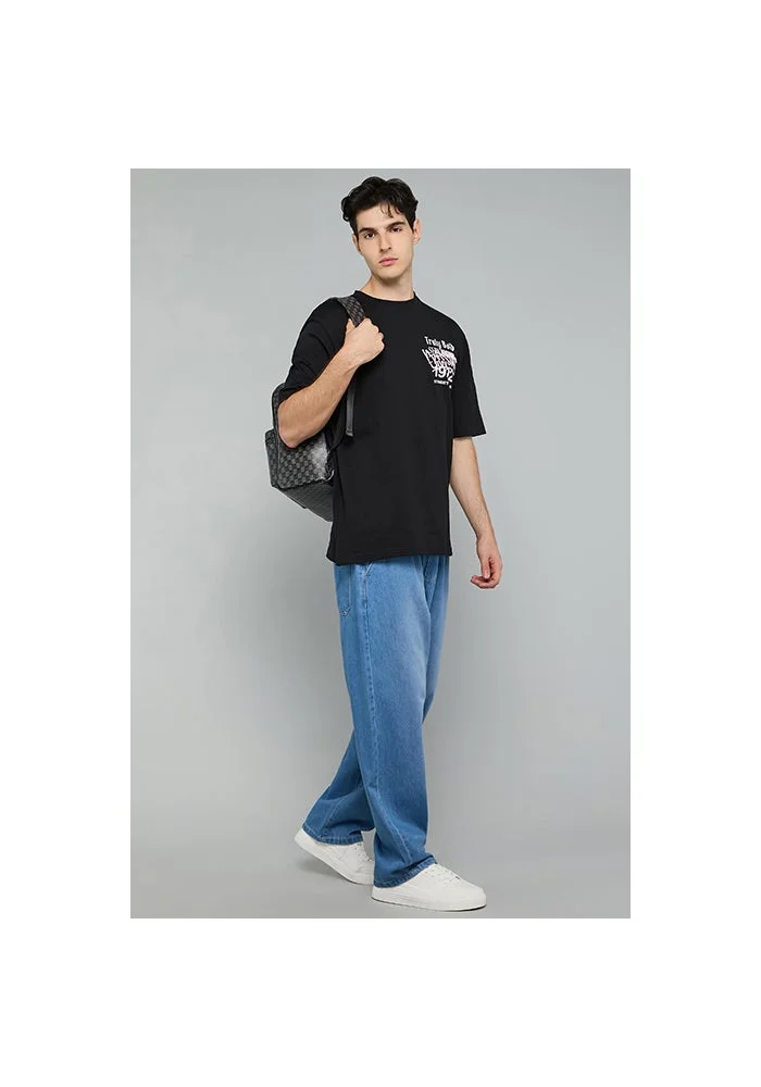 R&b Washed Relaxed Fit Jeans with Button Closure