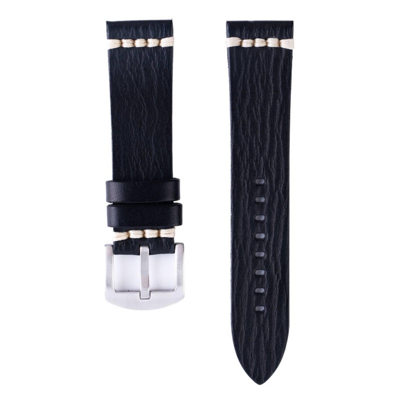 Adjustable Leather Classic Strap Smartwatch Band Compatible with Apple Watch with Fit Replacement Strap in White - Image 1