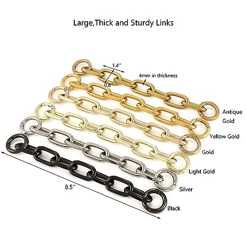 Yichain Fashion Large Metal Cross-Body Purse Strap Extender,Handbag Shoulder Strap Extender,Bag Chain Accessory Charms (Antique Gold) - Image 2