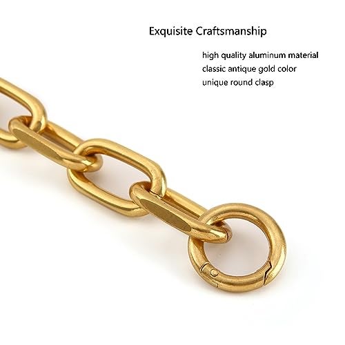 Yichain Fashion Large Metal Cross-Body Purse Strap Extender,Handbag Shoulder Strap Extender,Bag Chain Accessory Charms (Antique Gold) - Image 3