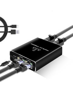 Ethernet Splitter High Speed, Ethernet Splitter 1 to 3 High Speed 1000Mbps, with USB Power Cable, LAN Splitter for Cat 5/5e/6/7/8 Cable (Supports 3 Devices Working Simultaneously)
