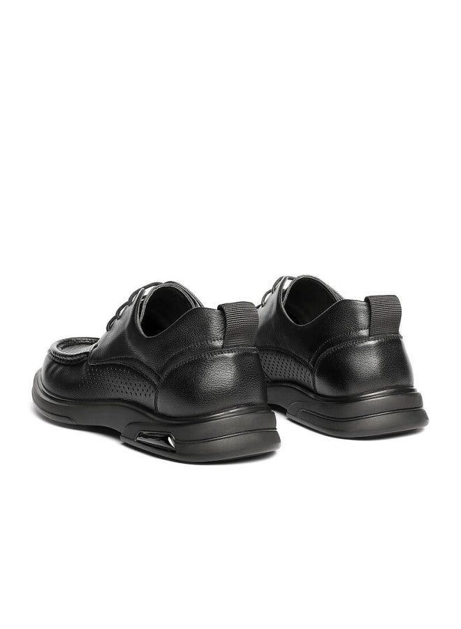 Senda a Casual Leather Shoes For Men, Cowhide Soft Upper Slip-on Loafers, Business Formal Shoes Jdz03dm4 Light Black 44 - Image 2