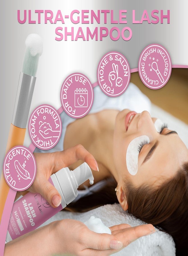 LIORE LASH Eyelash Extension Shampoo/ Gentle Foam Cleanser for Lash Extensions & Natural Lashes (Shampoo + Lash Brush) - Image 2