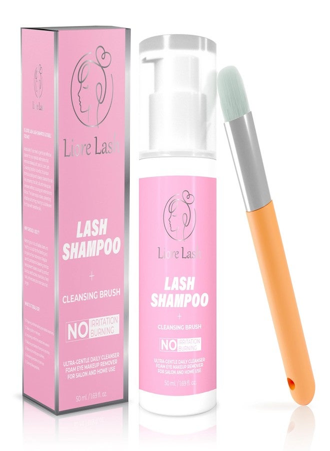 LIORE LASH Eyelash Extension Shampoo/ Gentle Foam Cleanser for Lash Extensions & Natural Lashes (Shampoo + Lash Brush) - Image 1