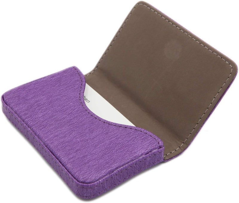 AI-DEE RFID Blocking Wallet - Minimalist Leather Business Credit Card Holder - Purple2 - Image 1