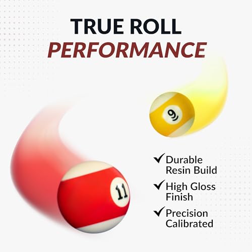 Hathaway Regulation Pool Balls Billiard Set of 16 - Standard Pool Table Accessories with 7 Striped, 7 Solid-Colored, a Black 8-Ball, and a White Cue Ball - Image 4