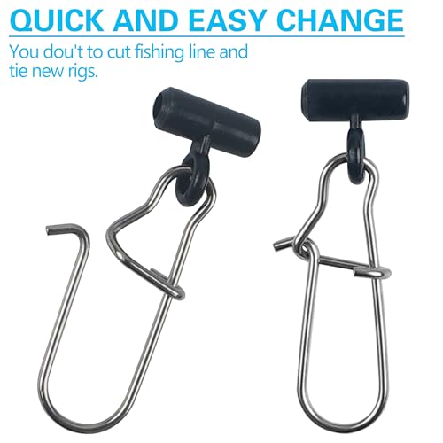FUSIGO Fishing Line Sinker Slides Catfishing Rig, Saltwater Heavy Duty Sinker Weights Connector with Duo Lock Snaps - Image 3
