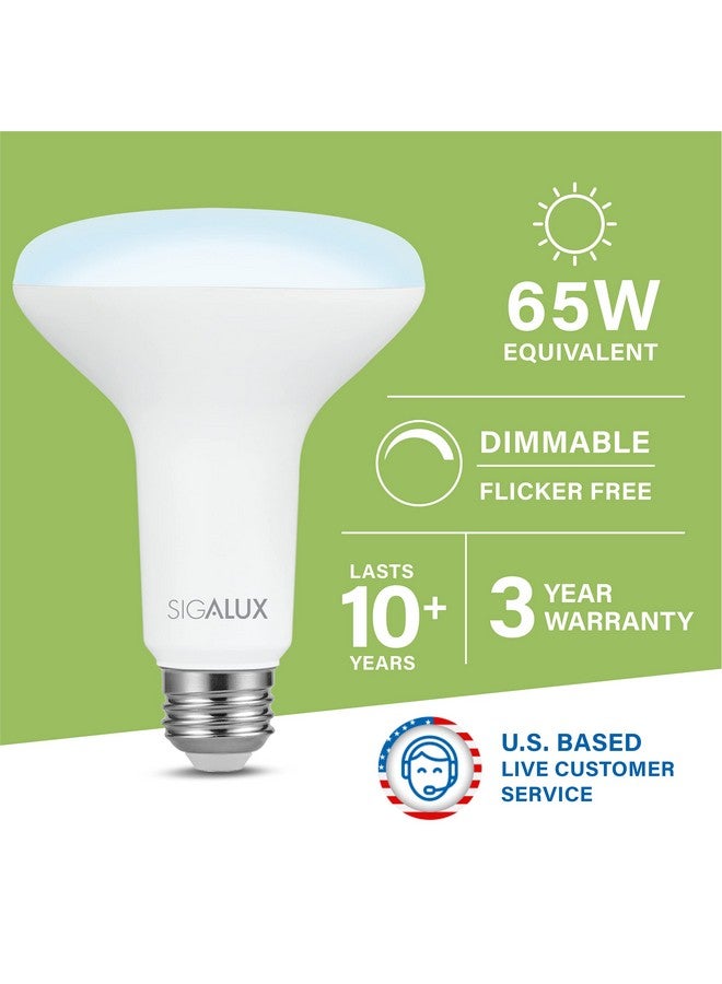 سيجالوكس مصابيح سيغالوكس LED داخلية، مصباح LED BR30 مكافئ 65 واط، مصباح إضاءة مدمج قابل للتعتيم 650 لومن 5000 كلفن، مصابيح إضاءة نهارية، قاعدة E26، مصابيح منتفخة معتمدة من UL، عبوة من 6 قطع - Image 2