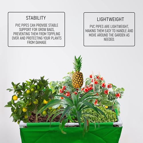 MASHKI HDPE Rectangular growbag with PVC Pipe Supporting Home Kitchen Terrace Gardening Planter (24x48x12) - Image 2