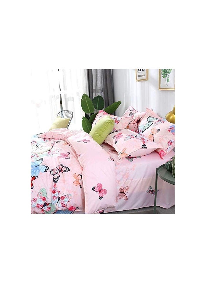 MOON HOME - King/Queen/Single size Soft and Breathable Microfiber Hypoallergenic Beautiful Design Duvet Cover Set ,set includes 1 Comforter Cover, 1 Fitted Bedsheet, 4 Pillowcases - Image 1